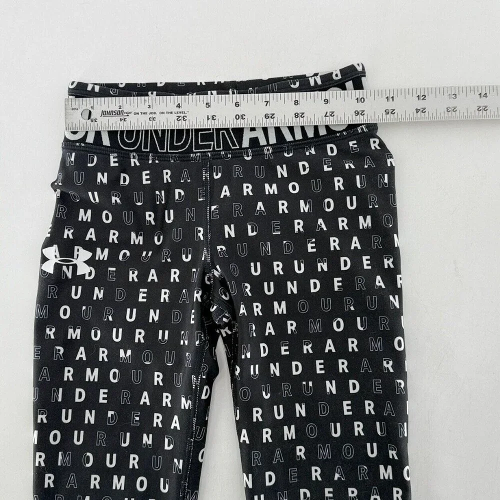 Under Armour YSM Girl’s Black/White/Gray Big Logo Leggings Pull On, See‎ Photos